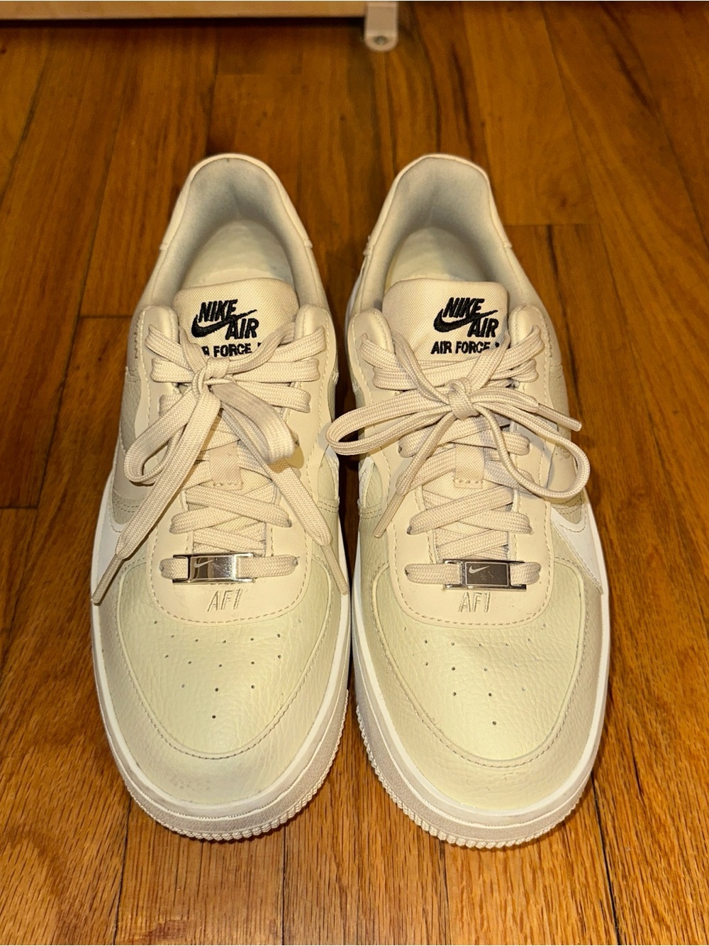 Nike Air Force 1 Low - Cream with Black Logo /: Size 7.5 Wmns